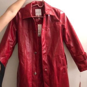 Red trench coat